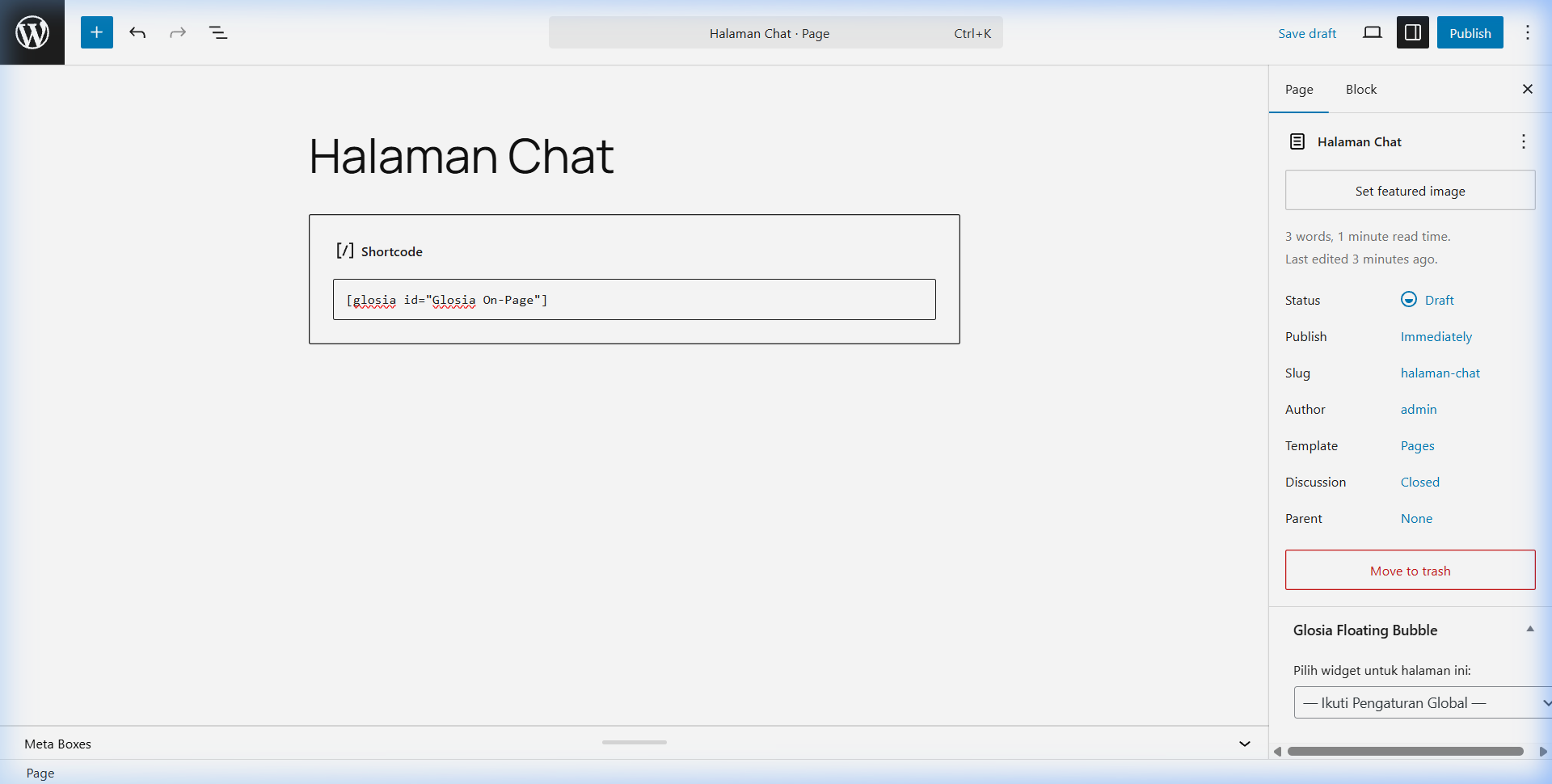Shortcode di editor WordPress